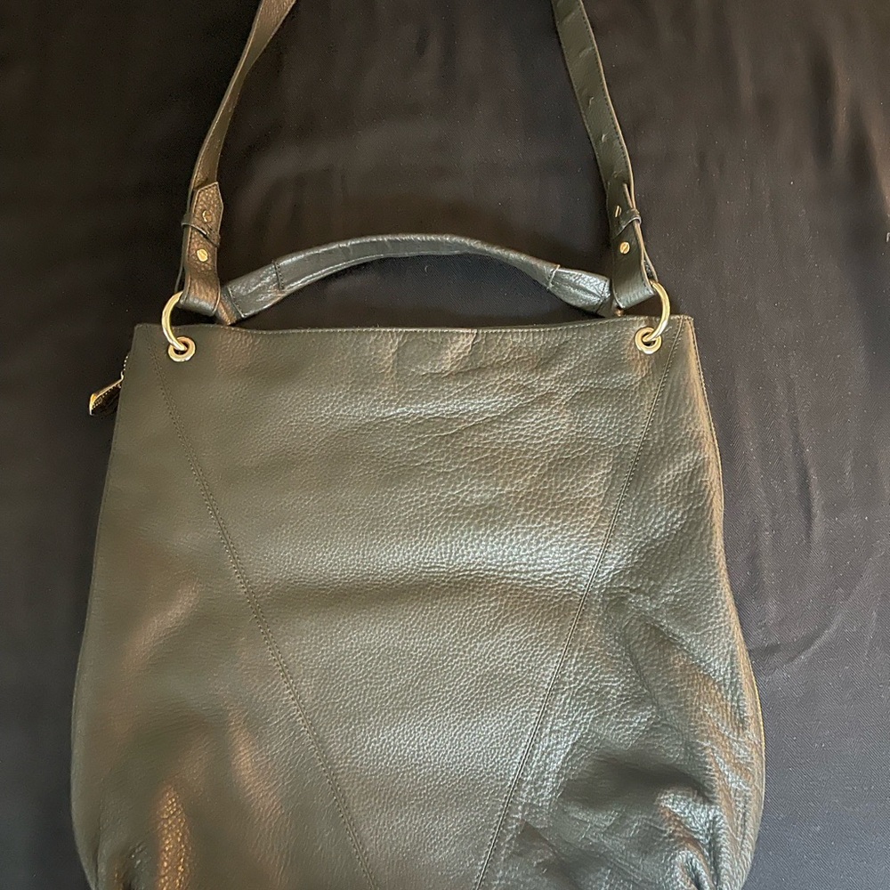 Pour La Victoire Expandable Olive Leather Hobo Bag